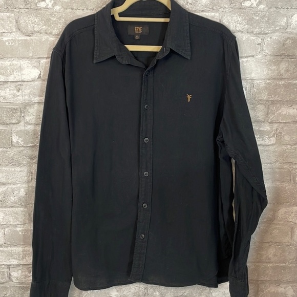 Frye Jones Men's Classic Sportshirt Jet Black Size XL - Picture 2 of 5